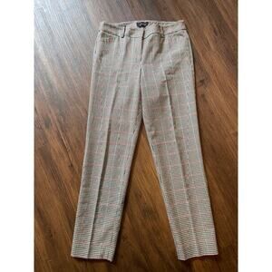 Talbots Black Label Size 2 Hampshire Ankle Pants Cream Black‎ Houndstooth
